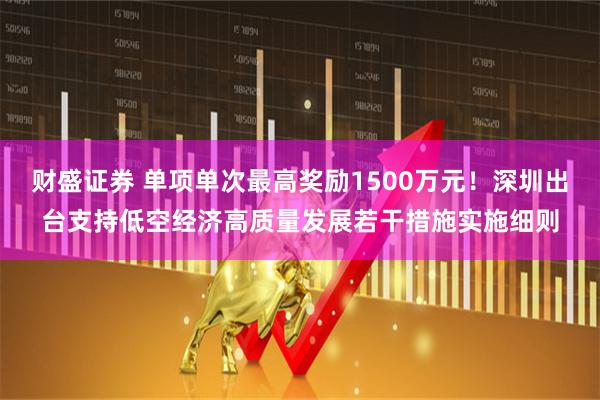 财盛证券 单项单次最高奖励1500万元！深圳出台支持低空经济高质量发展若干措施实施细则